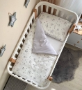 Set lenjerie de schimb pentru patut bebe 3 piese Galaxi gri